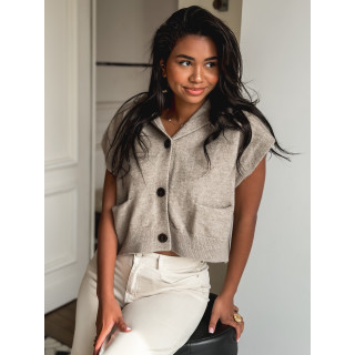 Gilet court Casilda - Taupe