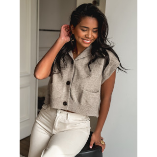 Gilet court Casilda - Taupe
