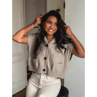 Gilet court Casilda - Taupe