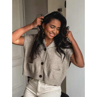 Gilet court Casilda - Taupe