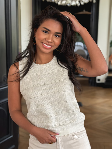 Blouse Estonie - Beige/Gold