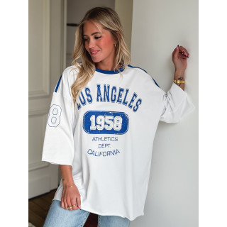 T-shirt California - Blanc/bleu