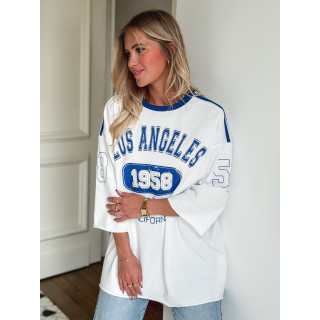 T-shirt California - Blanc/bleu