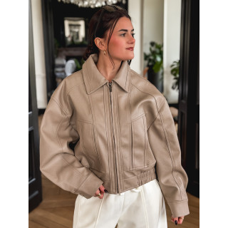 Veste en simili Oanelle - Beige foncé