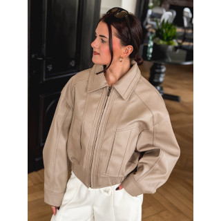 Veste en simili Oanelle - Beige foncé