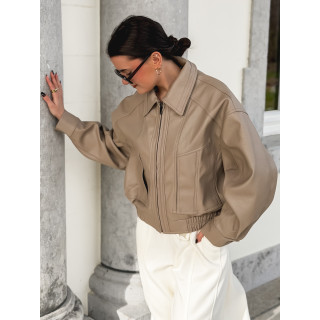 Veste en simili Oanelle - Beige foncé