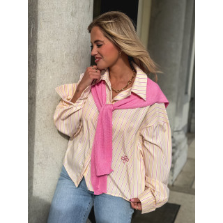 Chemise lignée Clotilde - Jaune/Rose