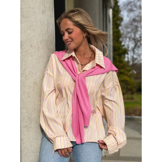 Chemise lignée Clotilde - Jaune/Rose