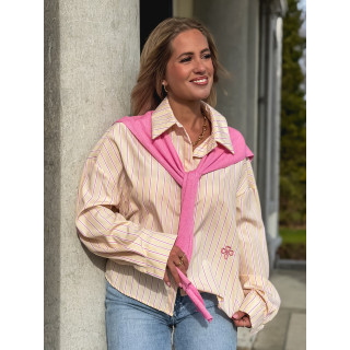 Chemise lignée Clotilde - Jaune/Rose