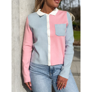 Gilet Gambie - Bleu/Rose
