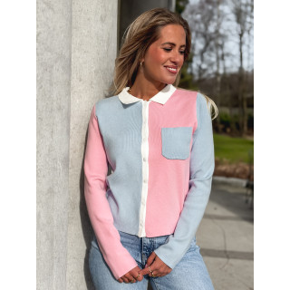 Gilet Gambie - Bleu/Rose