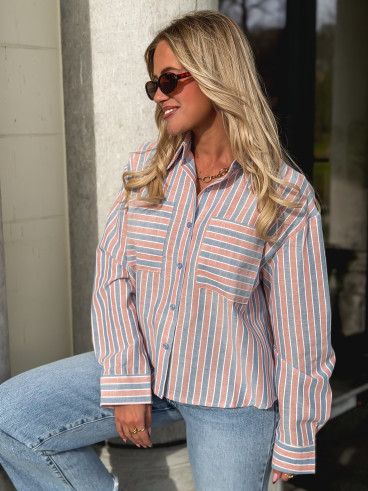 Chemise lignée Jessie - Bleu/Rouge Chemise lignée Jessie - Bleu/Rouge