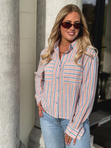 Chemise lignée Jessie - Bleu/Rouge Chemise lignée Jessie - Bleu/Rouge