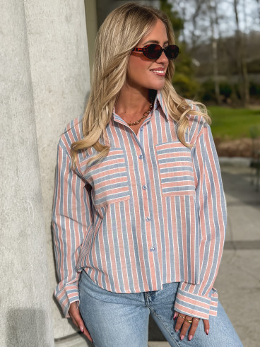 Chemise lignée Jessie - Bleu/Rouge Chemise lignée Jessie - Bleu/Rouge