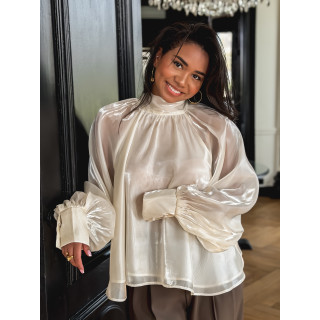 Blouse satinée Dalvina - Ecru