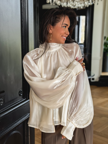 Blouse satinée Dalvina - Ecru