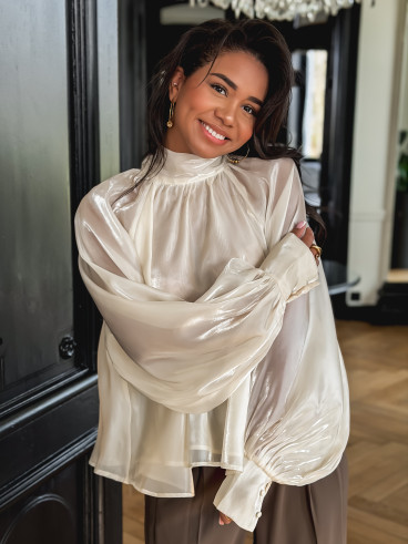 Blouse satinée Dalvina - Ecru