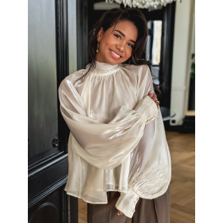 Blouse satinée Dalvina - Ecru