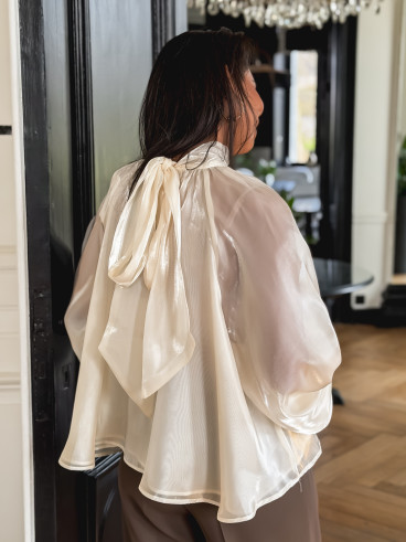 Blouse satinée Dalvina - Ecru