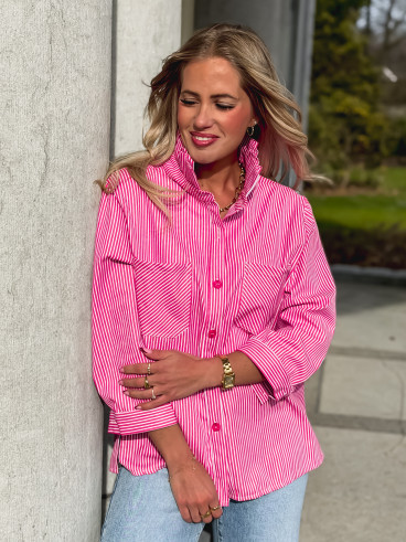 Chemise lignée Molly - Rose