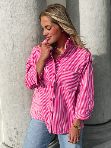 Chemise lignée Molly - Rose