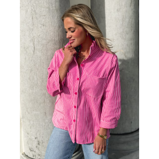 Chemise lignée Molly - Rose