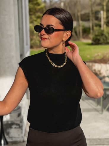 Pull sans manches Léoline - Noir