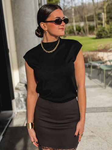 Pull sans manches Léoline - Noir