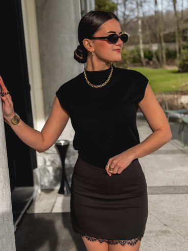 Pull sans manches Léoline - Noir