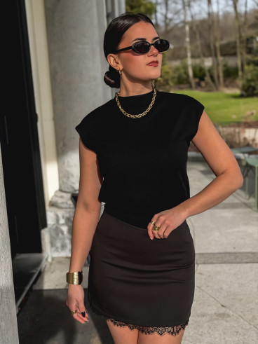 Pull sans manches Léoline - Noir