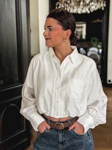 Crop chemise Apoline - Blanc