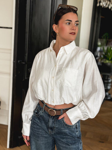 Crop chemise Apoline - Blanc