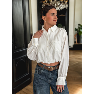 Crop chemise Apoline - Blanc