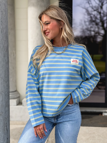 T-shirt longues manches Blondine - Bleu/Jaune