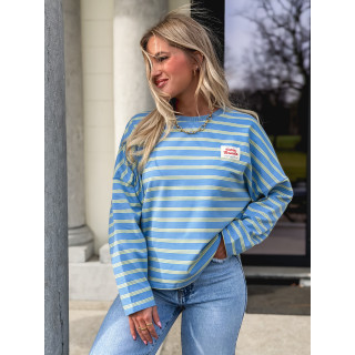 T-shirt longues manches Blondine - Bleu/Jaune