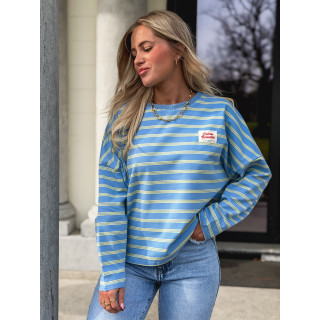 T-shirt longues manches Blondine - Bleu/Jaune