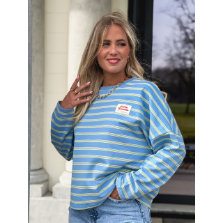 T-shirt longues manches Blondine - Bleu/Jaune