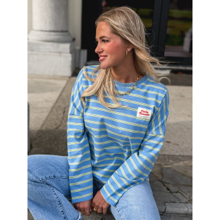 T-shirt longues manches Blondine - Bleu/Jaune