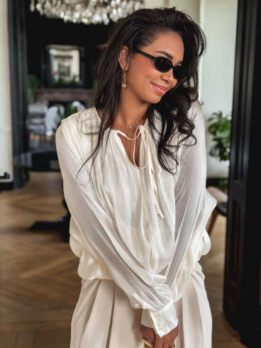 Blouse satinée Miryem - Ecru