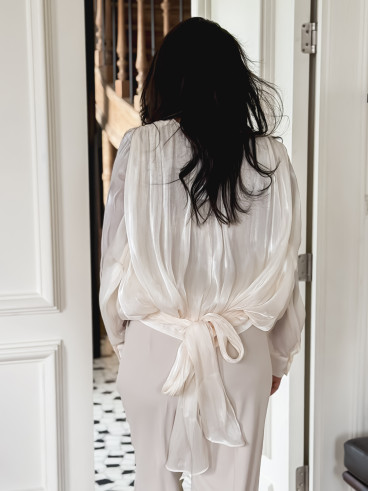 Blouse satinée Miryem - Ecru