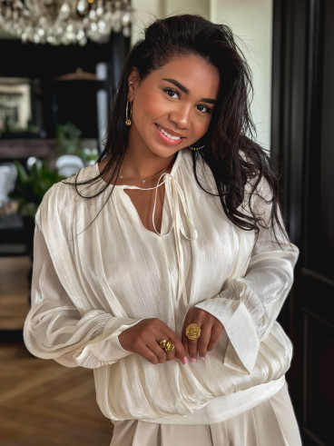 Blouse satinée Miryem - Ecru