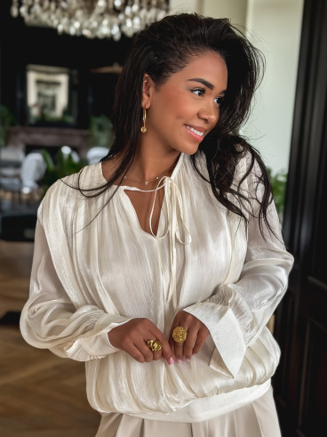 Blouse satinée Miryem - Ecru