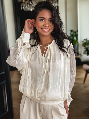 Blouse satinée Miryem - Ecru