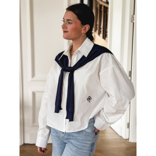 Chemise Clotilde - Ecru/Bleu marine