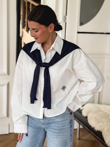 Chemise Clotilde - Ecru/Bleu marine Chemise Clotilde - Ecru/Bleu marine