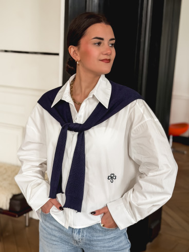 Chemise Clotilde - Ecru/Bleu marine Chemise Clotilde - Ecru/Bleu marine