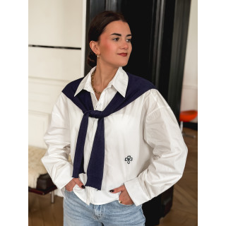 Chemise Clotilde - Ecru/Bleu marine