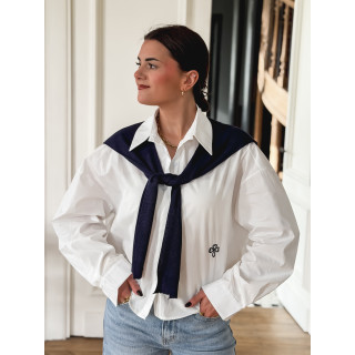 Chemise Clotilde - Ecru/Bleu marine