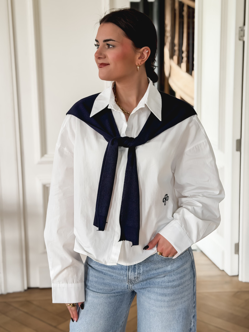 Chemise Clotilde - Ecru/Bleu marine Chemise Clotilde - Ecru/Bleu marine