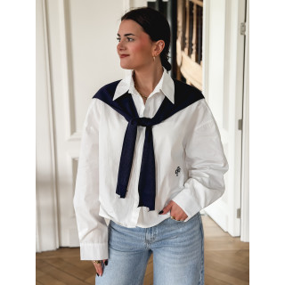 Chemise Clotilde - Ecru/Bleu marine